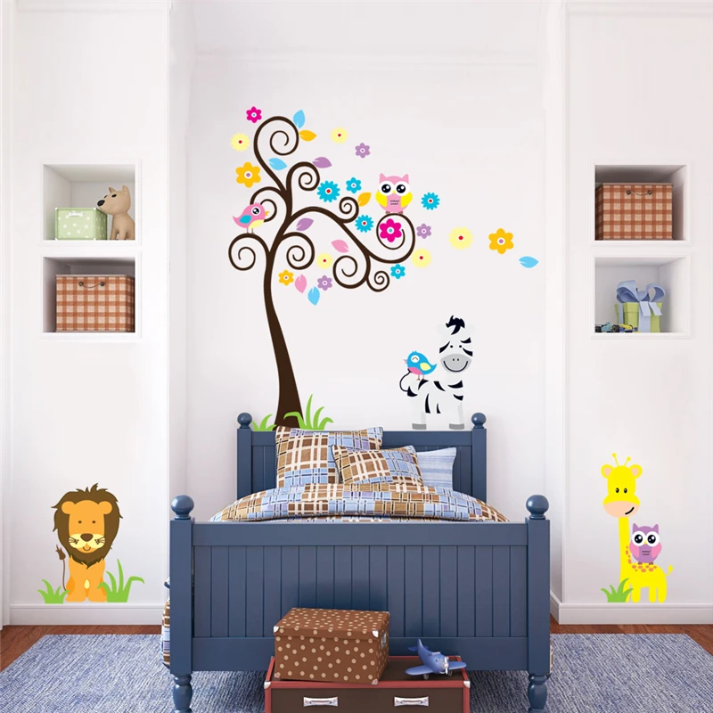 cartoon owl giraffe lion zebra colorful tree wall stickers for kids room wall art decor animals posters diy decals
cartoon owl giraffe lion zebra colorful tree wall stickers for kids room wall art decor animals posters diy decals