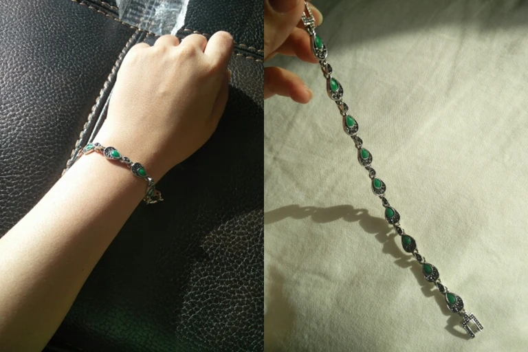 Yunkingdom Bohemian Ethnic Jewelry Tibetan Silver Color Green Resin Bracelets Nepal Women's New Year Gift Fine Jewelry
Yunkingdom Bohemian Ethnic Jewelry Tibetan Silver Color Green Resin Bracelets Nepal Women's New Year Gift Fine Jewelry