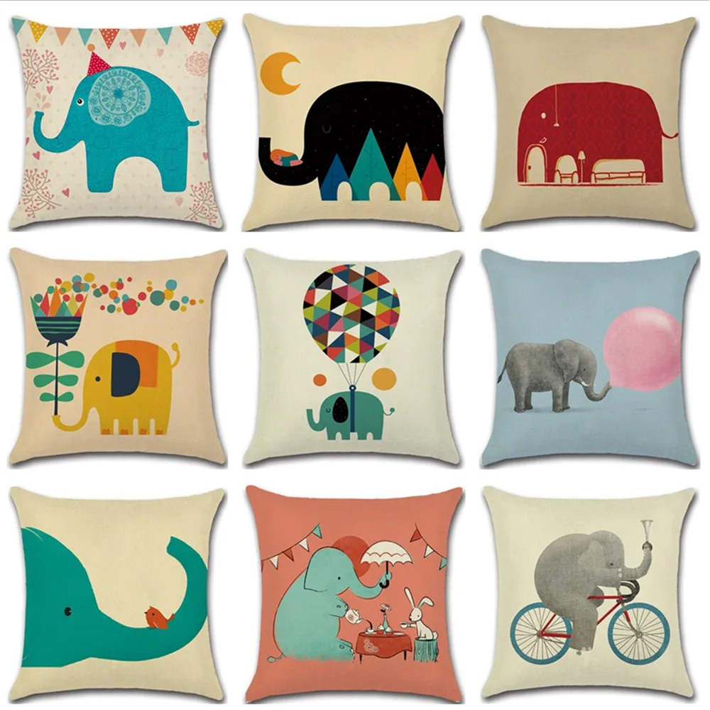 YWZN Cute Cartoon Elephant Pillow Case Cotton Linen Elephant Printing Pillow Case Decorative Pillowcases funda de almohada
YWZN Cute Cartoon Elephant Pillow Case Cotton Linen Elephant Printing Pillow Case Decorative Pillowcases funda de almohada
