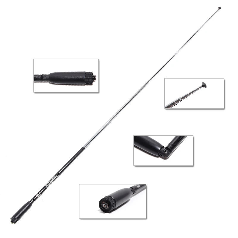 Abbree SRH789 телескопическая антенна SMA Female/Male/BNC Двухдиапазонная 95 МГц 1100 для Baofeng TYT