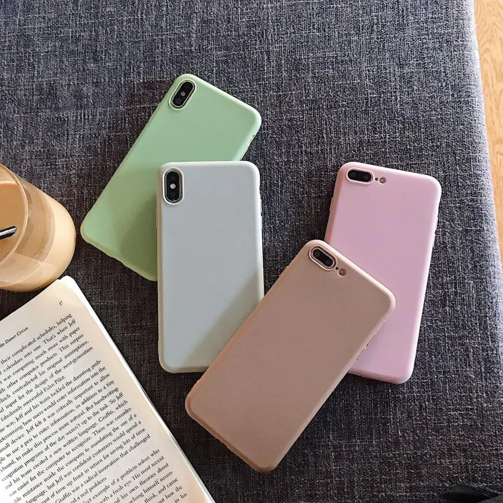 Модный простой однотонный силиконовый чехол для iphone X XS Max Xr 7 7Plus 6 S 6Plus 8Plus милый