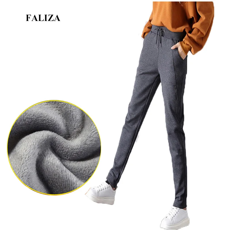FALIZA New Pants Women Winter Drawstring Harem Pants Women Warm Thick Soft Woolen Sweatpants Female Trousers Woman Pants CK006
FALIZA New Pants Women Winter Drawstring Harem Pants Women Warm Thick Soft Woolen Sweatpants Female Trousers Woman Pants CK006