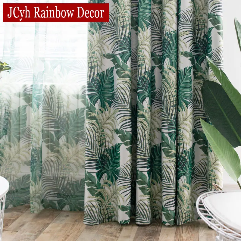 

JCyh Modern Pattern Rainforest Blackout Curtains For Bedroom Window Curtains Living Room Tend Cortinas Rideaux Blinds Drapes