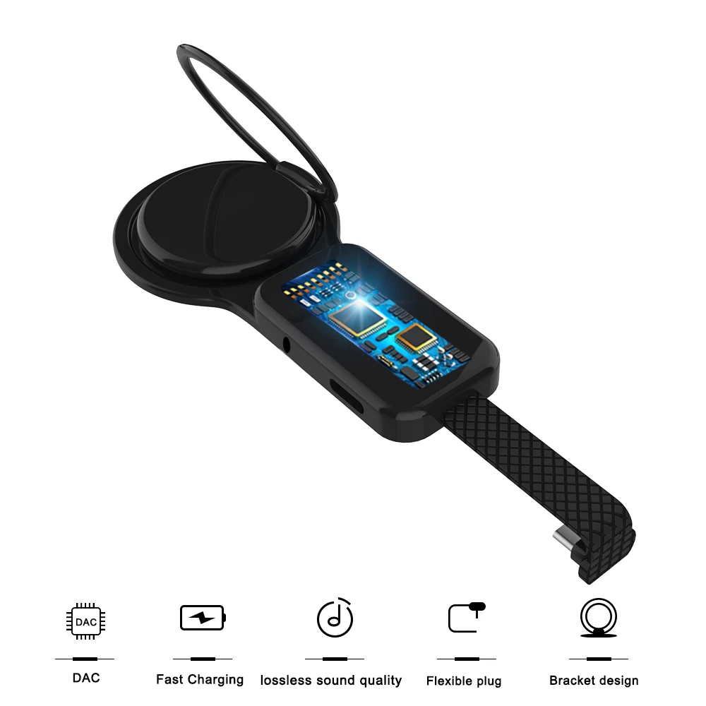 USB C OTG Dual Adapter & Ring Holder 3 5 мм Aux Audio Charger Adjust Phone Быстрая зарядка для Type Android