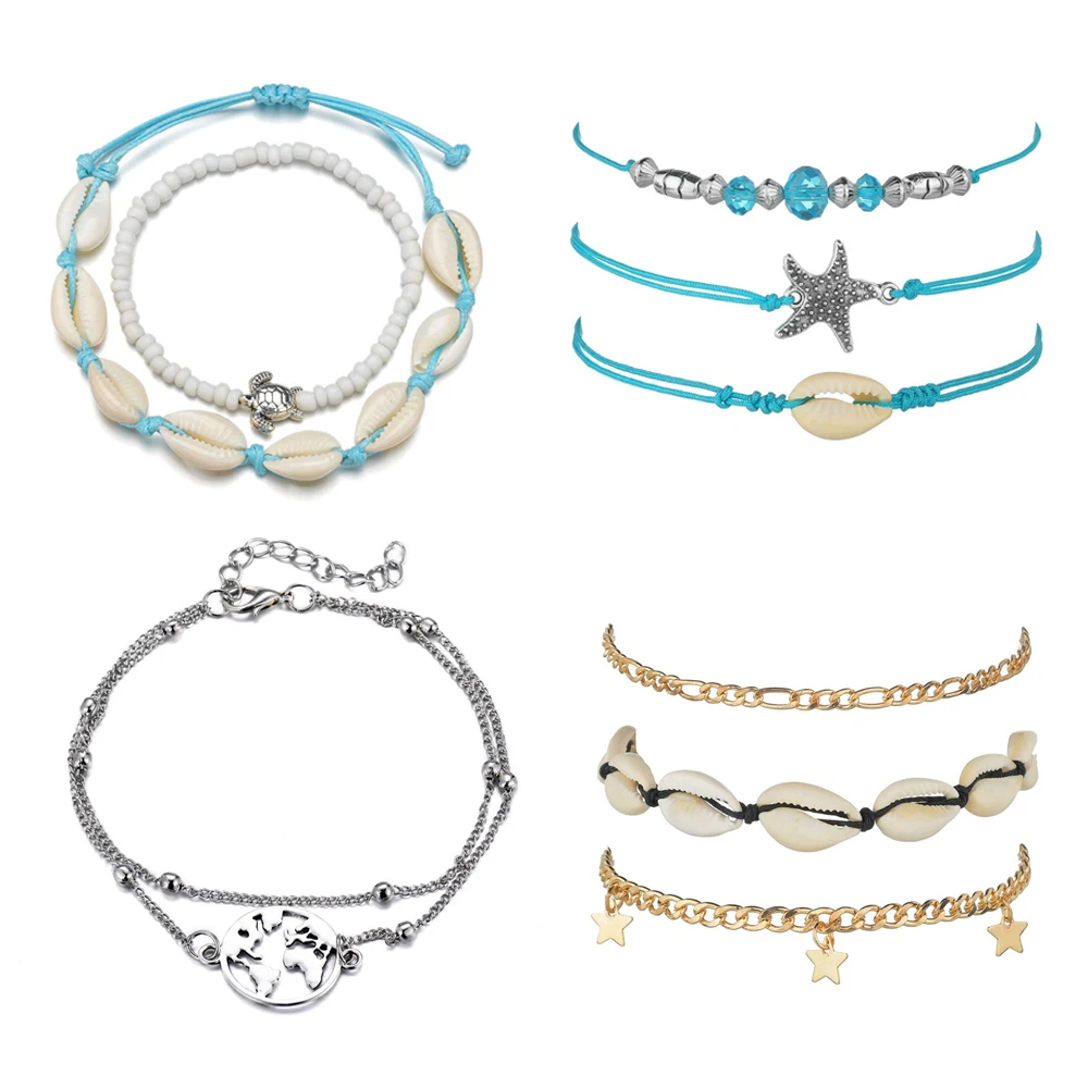Anklets for Women Map Tortoise Starfish Shell Foot Jewelry Summer Beach Barefoot Bracelet Ankle on leg Bohemian Accessories
Anklets for Women Map Tortoise Starfish Shell Foot Jewelry Summer Beach Barefoot Bracelet Ankle on leg Bohemian Accessories