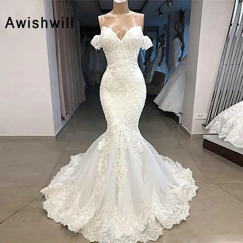 New Arrival Women Wedding Dress Mermaid Off The Shoulder Lace Appliqued Beaded Bridal Wedding Gowns Trumpet Vestidos de Novia
New Arrival Women Wedding Dress Mermaid Off The Shoulder Lace Appliqued Beaded Bridal Wedding Gowns Trumpet Vestidos de Novia