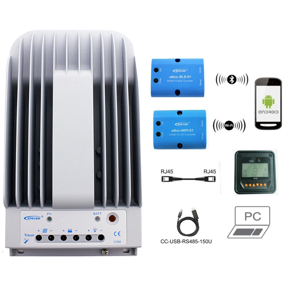 Контроллер заряда от солнечной батареи 12 В 24 WIFI Bluetooth|solar charge controller 12v|solar controller30a mppt