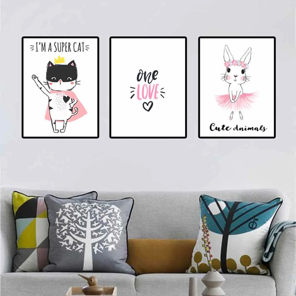 HAOCHU Cartoon Cat Abstract Canvas Painting For Living Room Home Decor Painting Print Poster Simple Nordic Wall Picture
HAOCHU Cartoon Cat Abstract Canvas Painting For Living Room Home Decor Painting Print Poster Simple Nordic Wall Picture