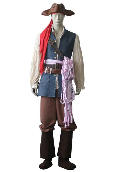 Newest High Quality Pirates of the Caribbean Captain Jack Sparrow Uniform Cosplay Costume
Newest High Quality Pirates of the Caribbean Captain Jack Sparrow Uniform Cosplay Costume