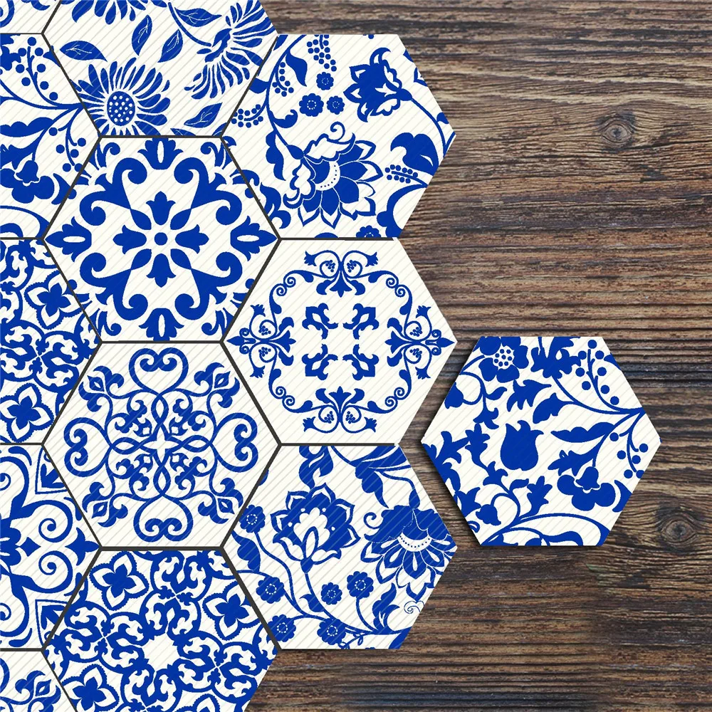 100% Brand New High Quality 10Pcs Hexagonal Wall Tiles Floor Stickers Kitchen Oil Proof Drop Shipping | Дом и сад