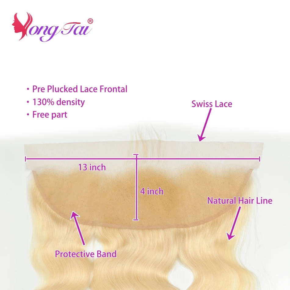 YuYongTai волосы 613 блонд волнистые бразильские человеческие 3 пучка с 13*4 фронтальные