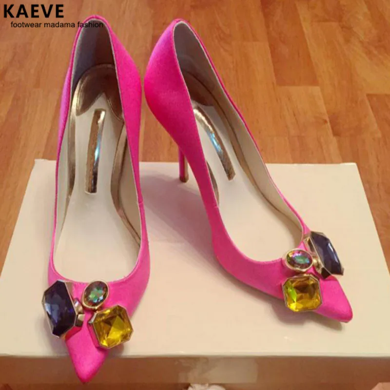 2023 Spring Satin Pointed High-heeled Sexy Girls'green Red Pumps Bling Bling Ladies Diamond Buckle Wedding Shoes
2023 Spring Satin Pointed High-heeled Sexy Girls'green Red Pumps Bling Bling Ladies Diamond Buckle Wedding Shoes