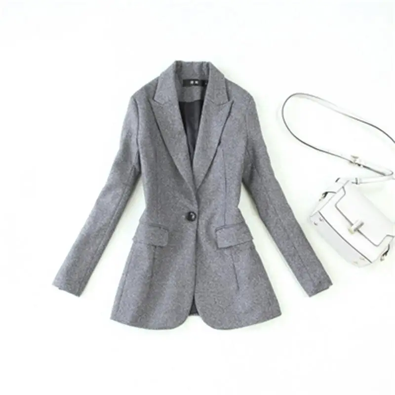 Fashion Blazers women Jackets fall winter New high quality gray woolen Casual small suit Female jacket women coat women Blazers
Fashion Blazers women Jackets fall winter New high quality gray woolen Casual small suit Female jacket women coat women Blazers