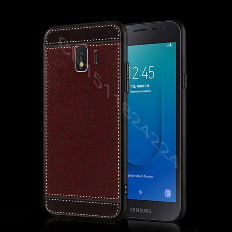 Soft TPU For Samsung J2 Core Case 5.0 Leather grain Silicone Phone Cover Galaxy J260 SM-J260F J2core