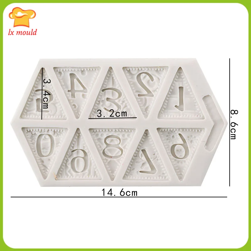 Silicone mold digital flag silicone mold cup cake decoration mold fondant cake