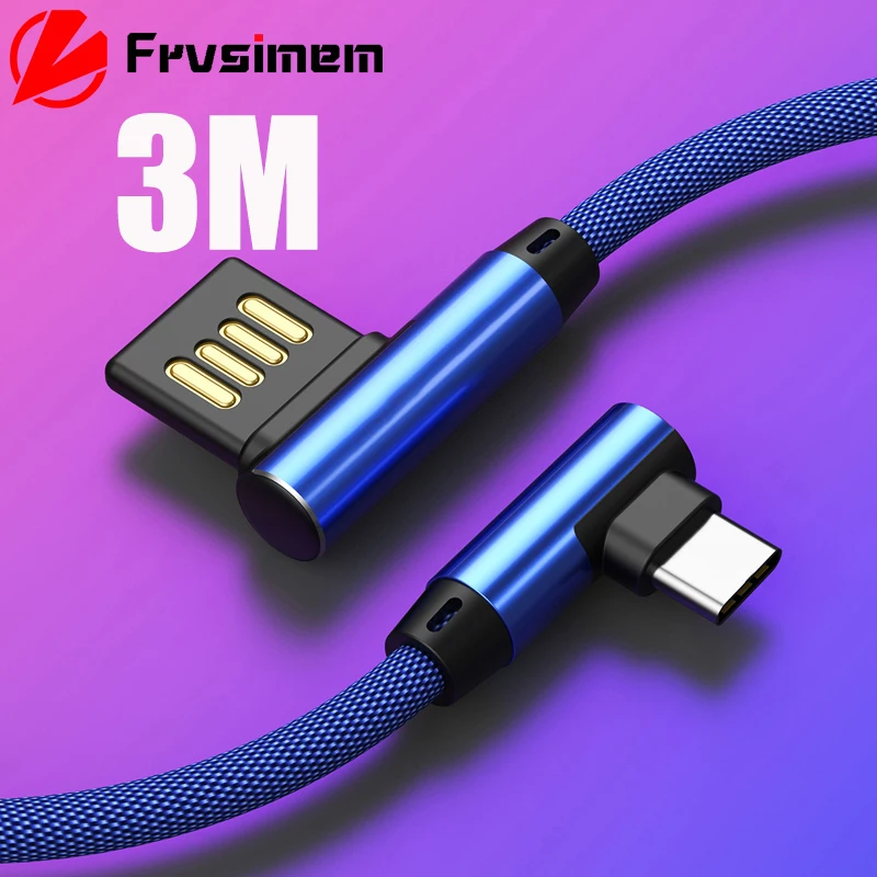 USBC TypeC 2.4A 2A Быстрая зарядка Usb C кабель USB Type 90 градусов L c 3 1 для передачи данных