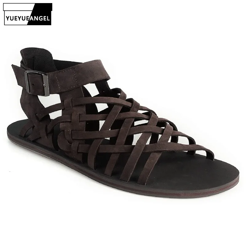 New Men Summer Sandals Buckle Strap Genuine Leather Rome Flat Sandals Fashion Black Brown Beach Sandals Male Outdoor Shoes
New Men Summer Sandals Buckle Strap Genuine Leather Rome Flat Sandals Fashion Black Brown Beach Sandals Male Outdoor Shoes