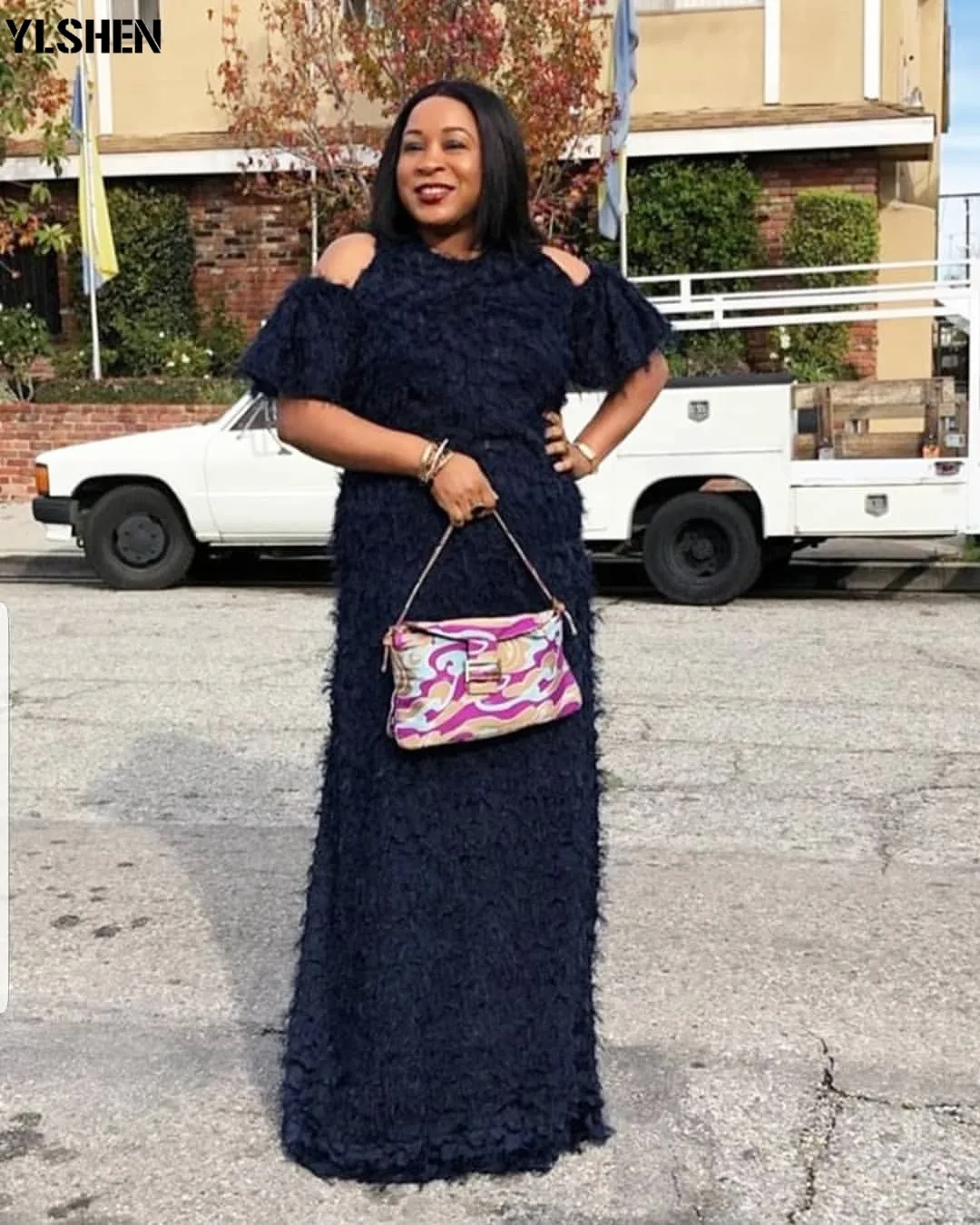 New African Dresses For Women Fashion Women's Round Neck Off The Shoulder Short Sleeved Special Fur Fabric Loose Long Dress 2019
New African Dresses For Women Fashion Women's Round Neck Off The Shoulder Short Sleeved Special Fur Fabric Loose Long Dress 2019