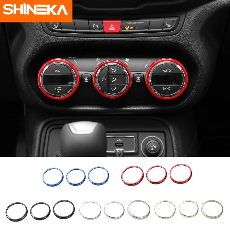 SHINEKA Auto Air Condition Vent Switch Button Decoration Cover Trim Ring Sticker for Jeep Renegade 2015 2016 2017 2018
SHINEKA Auto Air Condition Vent Switch Button Decoration Cover Trim Ring Sticker for Jeep Renegade 2015 2016 2017 2018