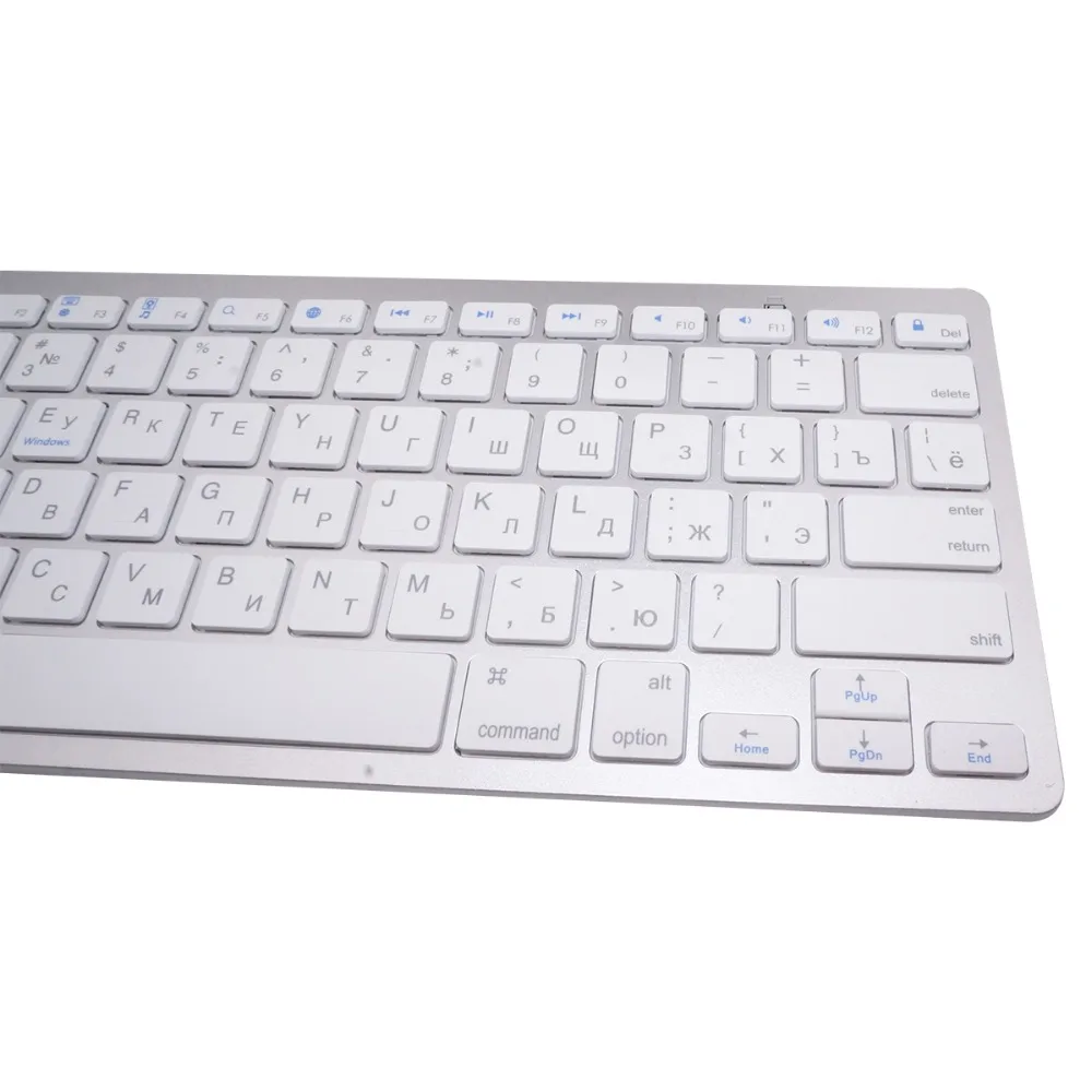 Беспроводная русская Bluetooth клавиатура QUWIND для iPad ПК ноутбуков белого цвета |