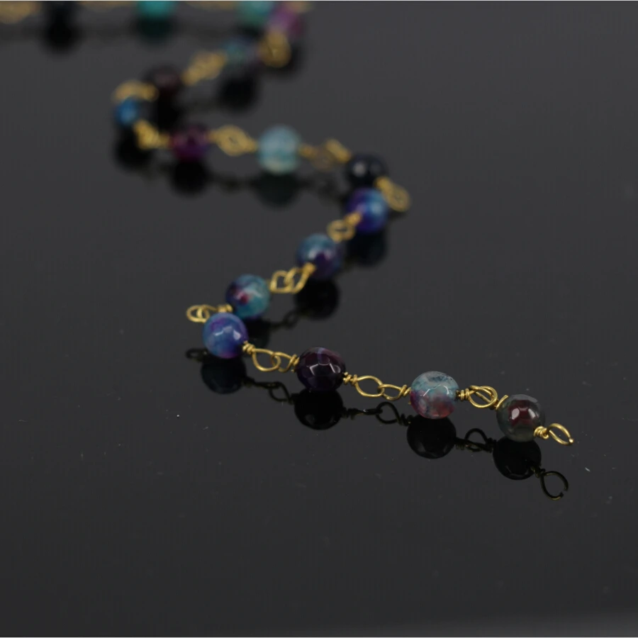 5Meter,Gold plated Wire Wrapped Rosary Chain,Purple Green Blue Agates Faceted Bead Chain,Necklace bracelet with Jewelry Findings
5Meter,Gold plated Wire Wrapped Rosary Chain,Purple Green Blue Agates Faceted Bead Chain,Necklace bracelet with Jewelry Findings