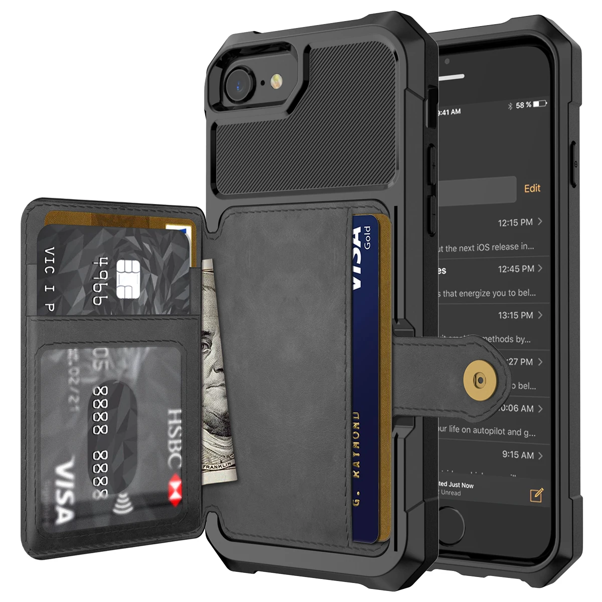Роскошный чехол кошелек из искусственной кожи для Samsung Galaxy S10 S9 Plus iPhone 6 6s 7 8 X XS XR XX