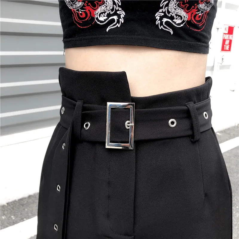 Harajuku Black Full Pants Women High Waist Wide Leg Pants with Sashes Summer Streetwear hip hop trousers women pantalones mujer
Harajuku Black Full Pants Women High Waist Wide Leg Pants with Sashes Summer Streetwear hip hop trousers women pantalones mujer