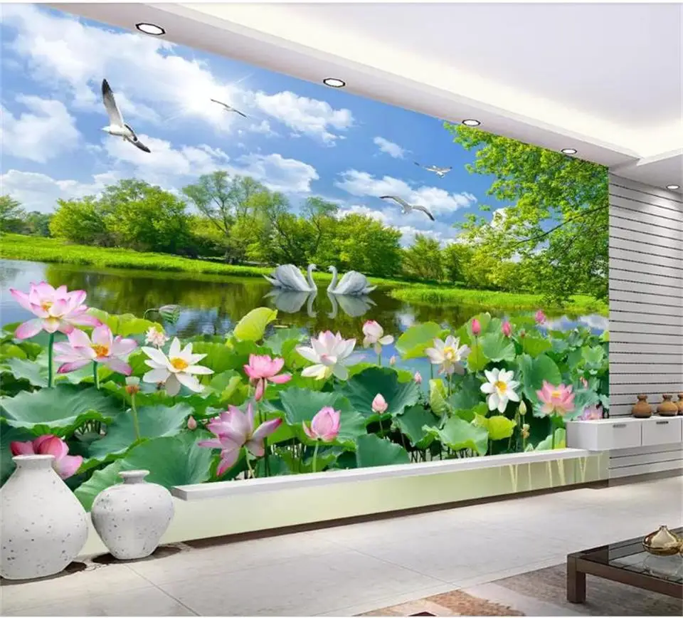custom 3d photo wallpaper living room mural swan lake lotus landscape 3d picture sofa TV background mural wallpaper for wall 3d
custom 3d photo wallpaper living room mural swan lake lotus landscape 3d picture sofa TV background mural wallpaper for wall 3d