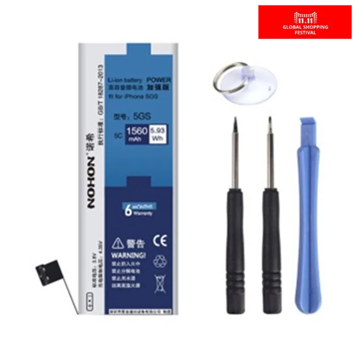 100% Оригинальные NOHON 1560mAh новые батареи для Apple iPhone 5S батарея/5C + Бесплатные