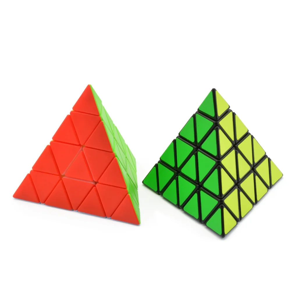 

Tetrahedron Pyramid Triangle Multi-color Stickerless/Black 4x4x4 Speed Magic Cube Twist Puzzle Toy Brain Teaser IQ Game 4x4