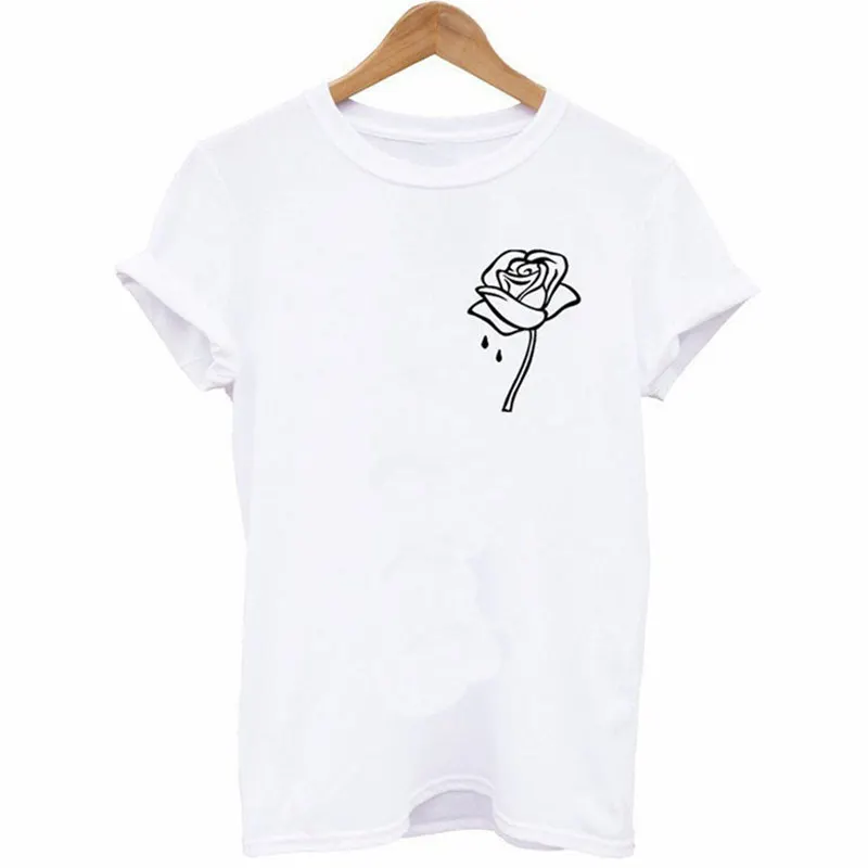 Women Clothes Tee Shirt Femme Pullover White t shirt with Rose Printing Size XS-4XL
Women Clothes Tee Shirt Femme Pullover White t shirt with Rose Printing Size XS-4XL
