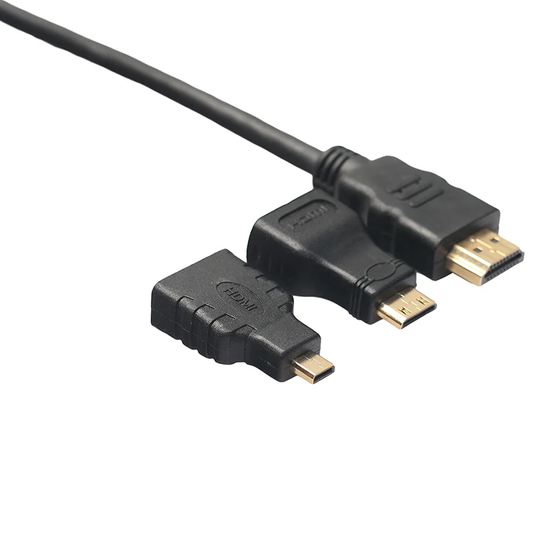 1 5 м Многофункциональный HDMI-кабель 3 в Высокоскоростной HDMI-Mini Micro HDMI адаптер