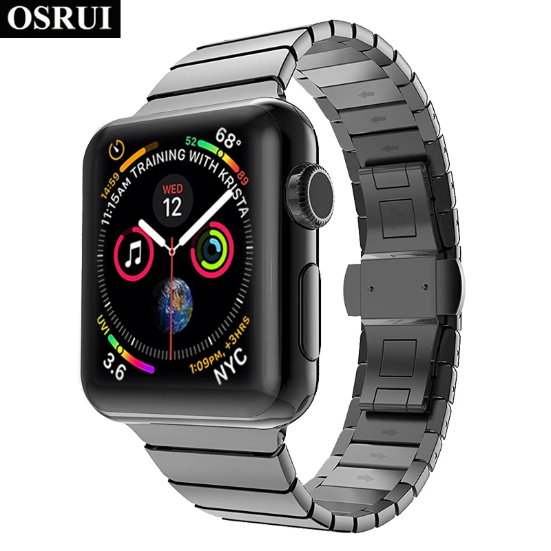 Ремешок для Apple watch 4 ремешка 44 мм 40 correa iwatch 42 38 3 2 браслет из нержавеющей стали pulseira