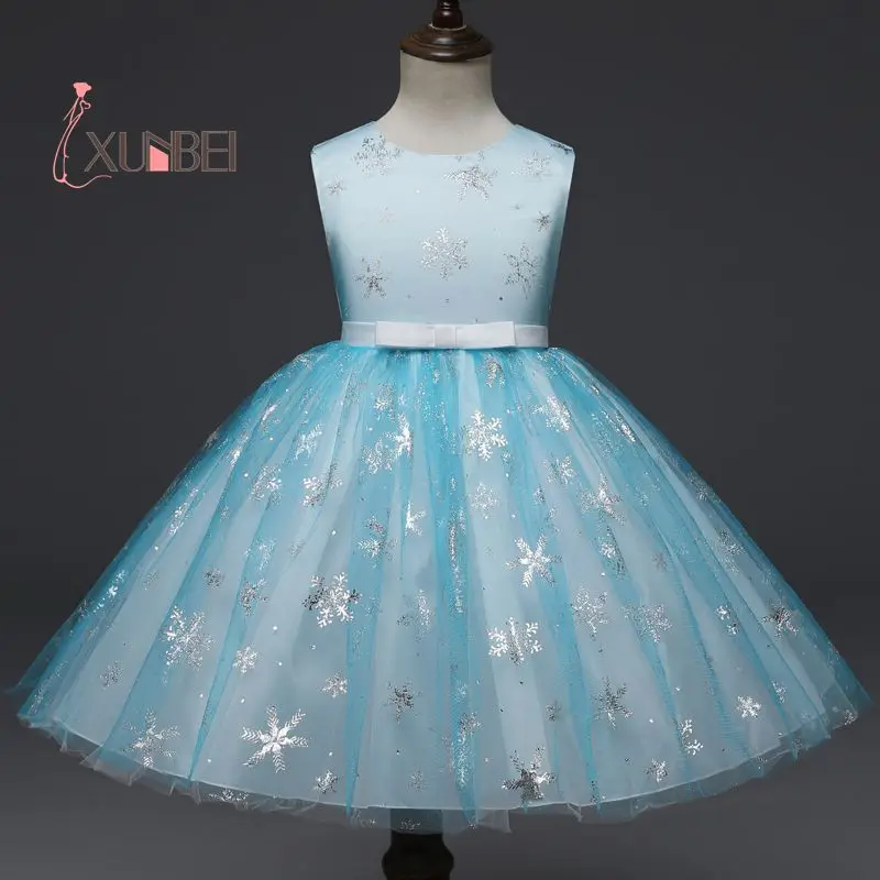 Light Sky Blue Tulle Flower Girl Dress 2020 Knee Length Appliqued Princess Dresses For Children Pageant Ball Gown Party | Свадьбы и