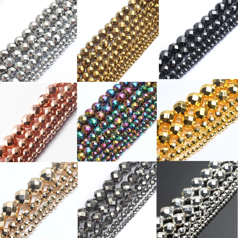 AAA Faceted Silver Plated Rose Gold Hematite Natural Stone Beads Round Loose beads For Jewelry Making 3/4/6/8/10mm Diy Bracelet
AAA Faceted Silver Plated Rose Gold Hematite Natural Stone Beads Round Loose beads For Jewelry Making 3/4/6/8/10mm Diy Bracelet