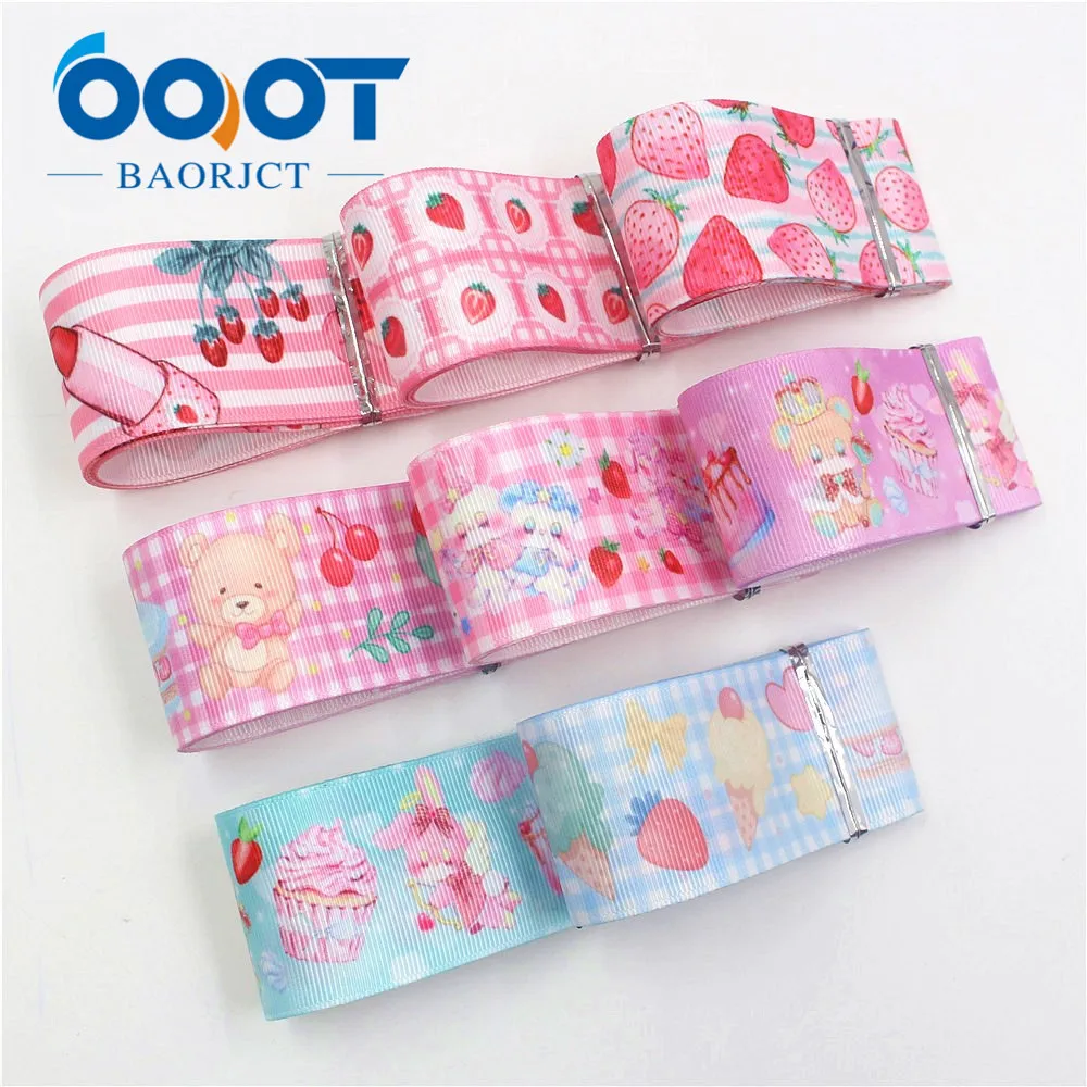 OOOT BAORJCT I 19628 1518 38 мм 10 ярдов мультфильм термопечать ленты grosgrain ремесла Лук cap DIY