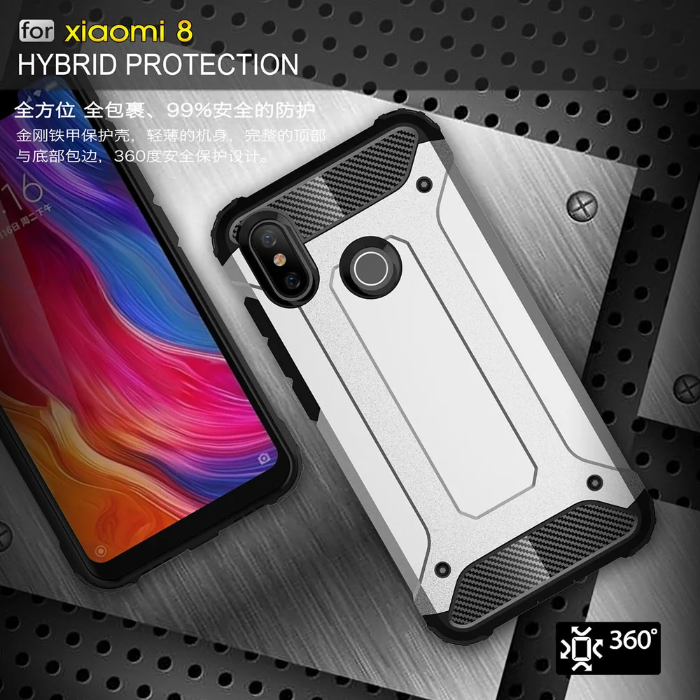 Противоударный защитный чехол 6 21 дюйма для Xiaomi Mi 8 Задняя панель телефона
