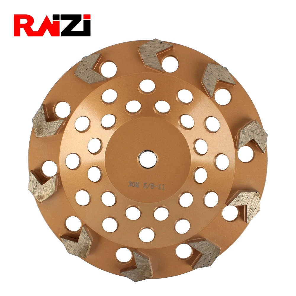 Raizi 5,7 Inch Arrow Segment Medium Bond Concrete Grinding Cup Wheel For Angle Grinder With M14, 5/8"-11 Grit 30
Raizi 5,7 Inch Arrow Segment Medium Bond Concrete Grinding Cup Wheel For Angle Grinder With M14, 5/8"-11 Grit 30