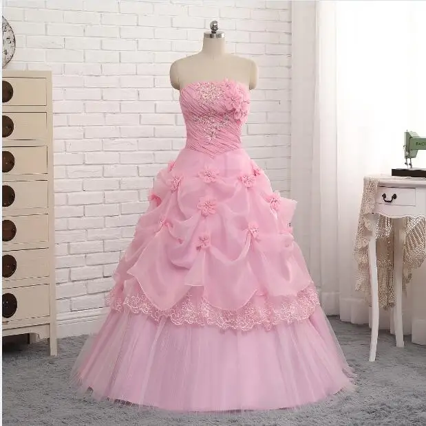 Платье в пол из органзы красное розовое белое 16 платьев длиной до пола 15 Anos|vestido