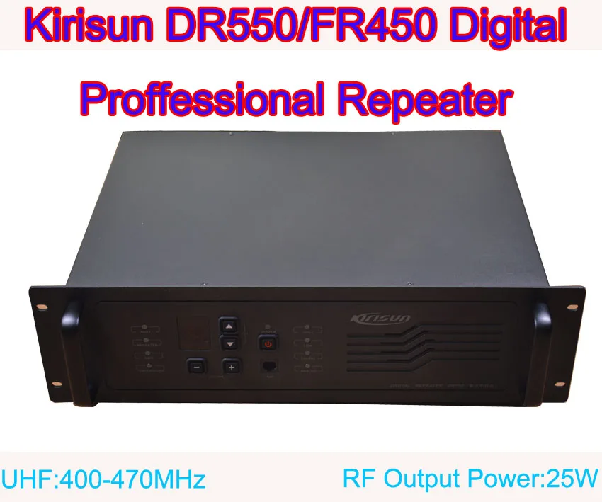 

Новое поступление, цифровой профессиональный ретранслятор Kirisun DR550/FR450, УВЧ: 400-470 МГц, 25 Вт, 9 каналов, без дуплексора