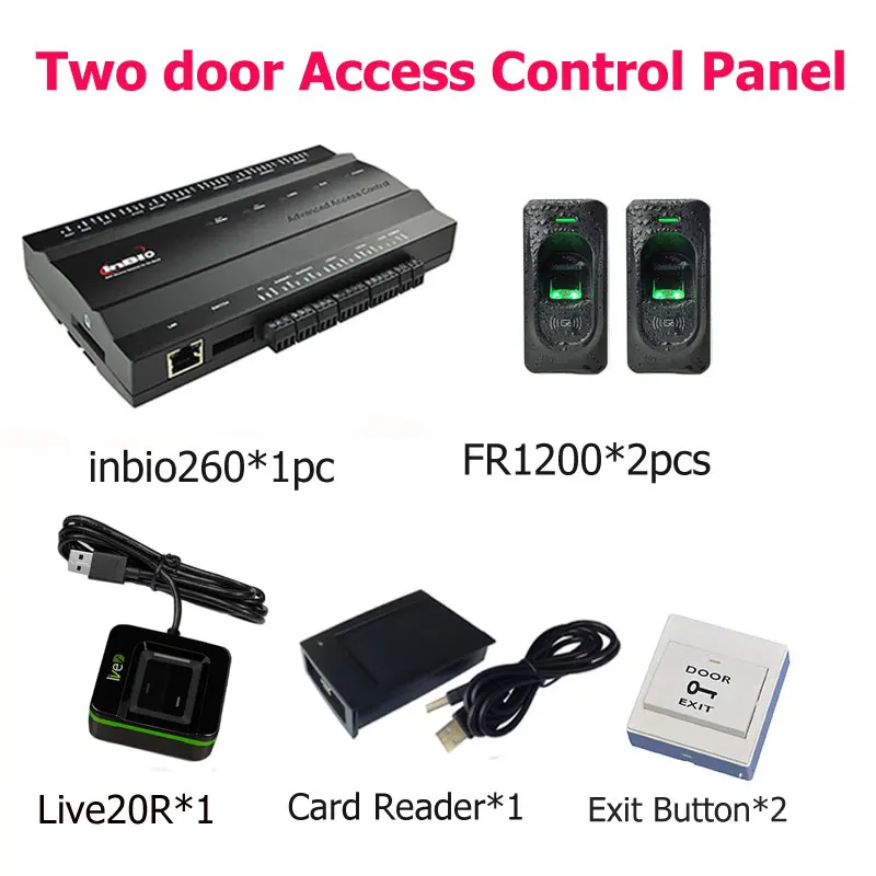 ZK TWO Door INBIO 260 Fingerprint с комплектом системы контроля доступа к картам
ZK TWO Door INBIO 260 Fingerprint с комплектом системы контроля доступа к картам