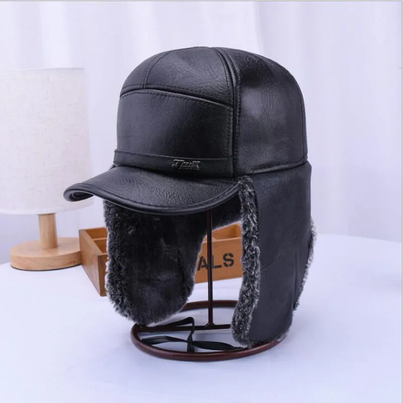 Ymsaid Winter Men's Leather Baseball Cap Warm Thick Earflap Hat Black Snapbacks Dad Cap For Male Bone Gorras Casquette
Ymsaid Winter Men's Leather Baseball Cap Warm Thick Earflap Hat Black Snapbacks Dad Cap For Male Bone Gorras Casquette