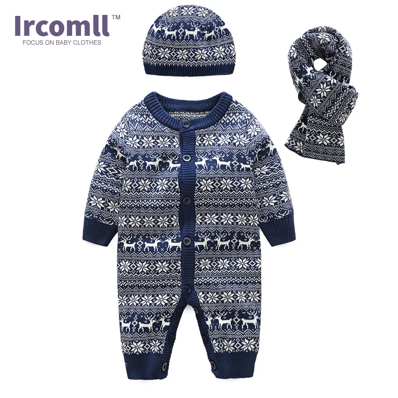 Ircomll 2018 New Year Clothes Set Newborn Baby Rompers Knitted Sweater Hooded Deer Body suit(Jumpsuit+hat+scarf) Infant Overalls
Ircomll 2018 New Year Clothes Set Newborn Baby Rompers Knitted Sweater Hooded Deer Body suit(Jumpsuit+hat+scarf) Infant Overalls