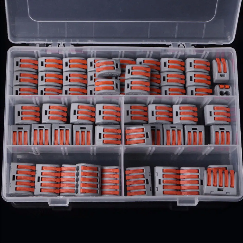 30/60pcs set Terminal Block Spring Lever Nut Terminal Blocks Reusable Electric Cable Connector Wire Home Tools of insulating
30/60pcs set Terminal Block Spring Lever Nut Terminal Blocks Reusable Electric Cable Connector Wire Home Tools of insulating