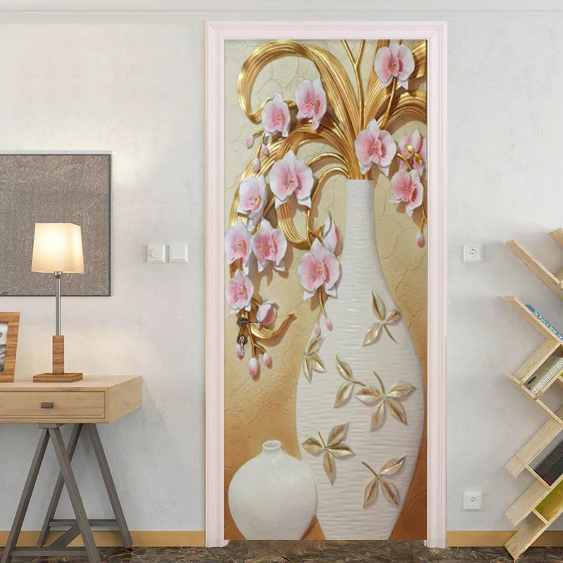 3D Stereo Vase Flowers Door Sticker European Style Classic Living Room Dining Room Wallpaper PVC Waterproof Home Decor Stickers
3D Stereo Vase Flowers Door Sticker European Style Classic Living Room Dining Room Wallpaper PVC Waterproof Home Decor Stickers