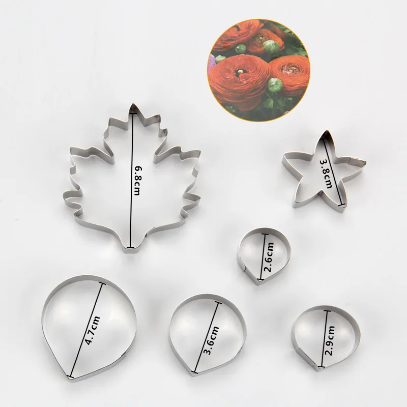 (8sets/Lot)Free Shipping High Quality Mini 6pcs Stainless Steel Different Flowers and Leaves Shape Cookie Cutters Set
(8sets/Lot)Free Shipping High Quality Mini 6pcs Stainless Steel Different Flowers and Leaves Shape Cookie Cutters Set