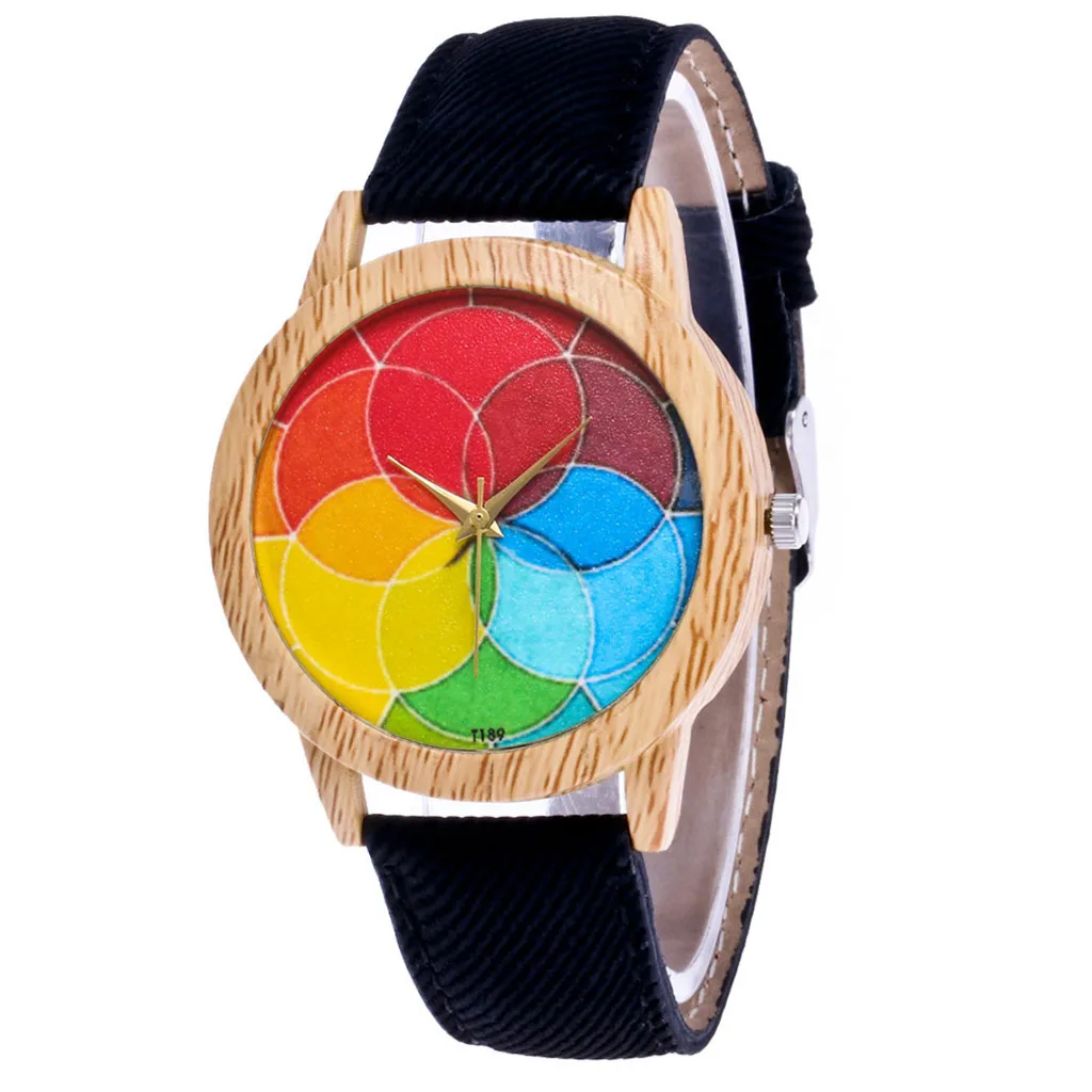 Фото Женские часы браслет кварцевые наручные ретро Радужный дизайн повседневные