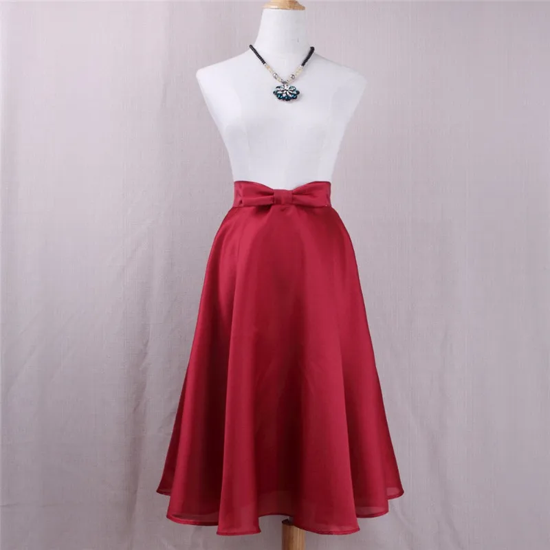 Women Vintage High Waist Skirt Solid Bow Midi Skirts Autumn Summer Big Bow Elegant Girls Skirt
Women Vintage High Waist Skirt Solid Bow Midi Skirts Autumn Summer Big Bow Elegant Girls Skirt