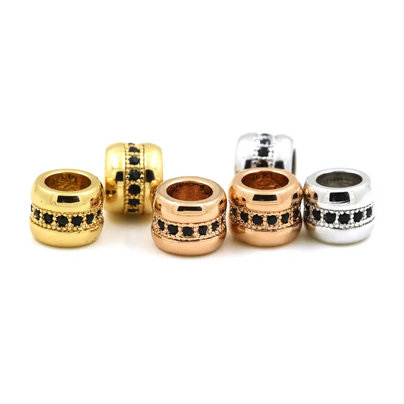 Bracelet Jewelry Metal Spacer Beads 2Pcs/Lot Micro Pave Black CZ Round Large Hole Copper Necklace Pendant Accessories
Bracelet Jewelry Metal Spacer Beads 2Pcs/Lot Micro Pave Black CZ Round Large Hole Copper Necklace Pendant Accessories