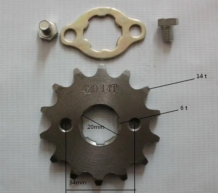 14t 14tooth 20MM FRONT engine sprocket tandwiel FOR 420 CHAIN FOR HONDA YAMAHA KAWASAKI motorcycle MOTO PIT dirt ATV parts bike
14t 14tooth 20MM FRONT engine sprocket tandwiel FOR 420 CHAIN FOR HONDA YAMAHA KAWASAKI motorcycle MOTO PIT dirt ATV parts bike